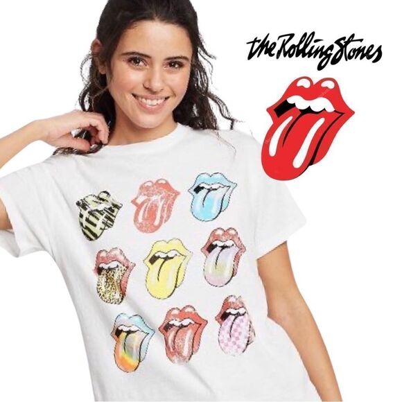Women's The Rolling Stones Short Sleeve Graphic Boyfriend T-Shirt • XL • NWT - Picture 1 of 9